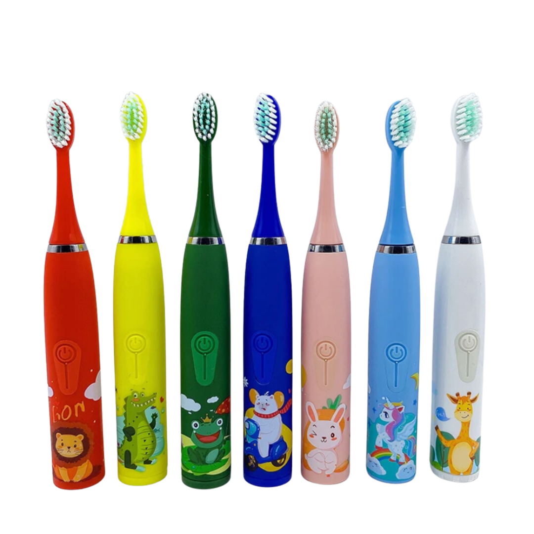 Escova de Dente Elétrica Infantil Cartoon + BRINDE de 5 Reposições